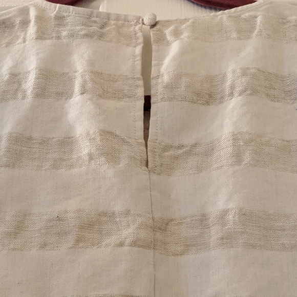 Cream/ivory striped box blouse (M) - Picture 4 of 6